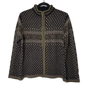 Icewear Wool Nordic Fair Isle Knit Sweater Jacket Shacket Ski Outdoor Winter L